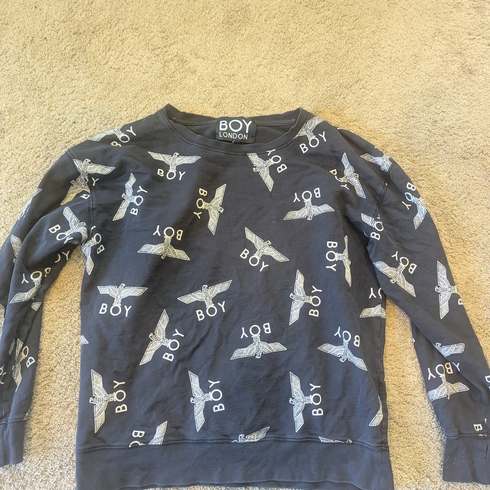 Black Graphic Sweater for Men